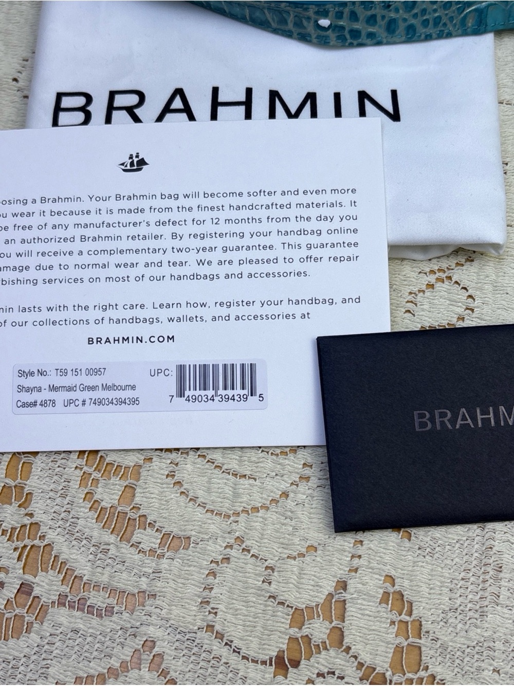 Brahmin Shayna Mermaid Green Melbourne Croc Embossed Leather - Picture 2 of 15